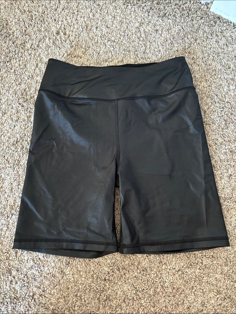 Victoria’s Secret sport Black shiny High-Waist Athletic Bike Shorts